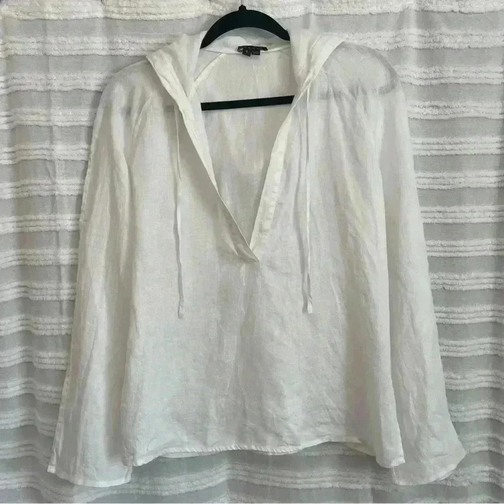 Theory White Hooded Top